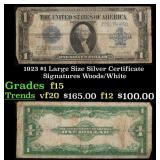 1923 $1 large size Silver Certificate Grades f+ Si