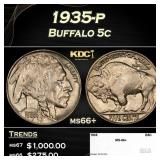 1935-p Buffalo Nickel 5c ms66+ SEGS