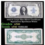 1923 $1 large size Silver Certificate Grades xf Si