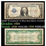 1928B $1 Blue Seal Silver Certificate "Funnyback"