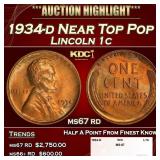 1934-d Lincoln Cent Near Top Pop 1c ms67 rd SEGS
