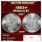 1883-p Morgan Dollar $1 ms66+ SEGS