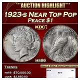 1923-s Peace Dollar Near Top Pop $1 ms66 SEGS
