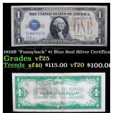1928B $1 Blue Seal Silver Certificate "Funnyback"