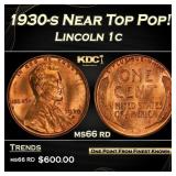 1930-s Lincoln Cent Near Top Pop! 1c Grades ms66 r