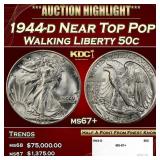 1944-d Walking Liberty Half Dollar Near Top Pop 50