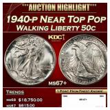 1940-p Walking Liberty Half Dollar Near Top Pop 50