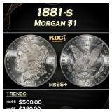 1881-s Morgan Dollar $1 Grades ms65+