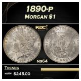 1890-p Morgan Dollar $1 Grades ms64