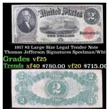 1917 $2 Large Size Legal Tender Note Thomas Jeffer