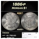 1886-p Morgan Dollar $1 ms66+ SEGS