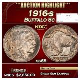 1916-s Buffalo Nickel 5c ms65 SEGS