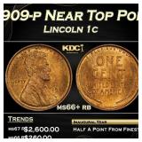 1909-p Lincoln Cent Near Top Pop 1c ms66+ rb SEGS