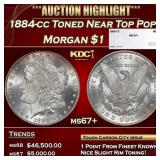 1884-cc Morgan Dollar Toned Near Top Pop! $1 ms67+