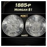 1885-p Morgan Dollar $1 Grades ms63