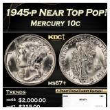1945-p Mercury Dime Near Top Pop! 10c ms67+ SEGS