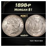 1898-p Morgan Dollar $1 Grades ms64+