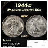 1944-d Walking Liberty Half Dollar 50c ms66+ SEGS