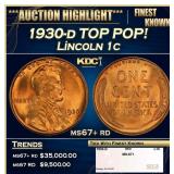 1930-d Lincoln Cent TOP POP! 1c ms67+ rd SEGS