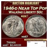 1946-d Walking Liberty Half Dollar Near Top Pop 50