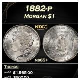 1882-p Morgan Dollar $1 Grades ms65+