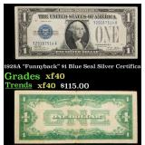 1928A $1 Blue Seal Silver Certificate "Funnyback"