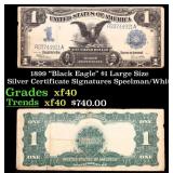 1899 $1 large size Silver Certificate "Black Eagle