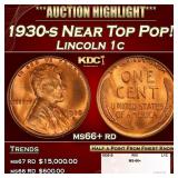 1930-s Lincoln Cent Near Top Pop! 1c ms66+ rd SEGS