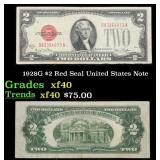 1928G $2 Red Seal United States Note Grades xf