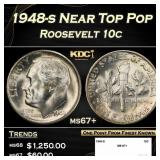 1948-s Roosevelt Dime Near Top Pop 10c ms67+ SEGS