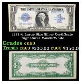 1923 $1 large size Silver Certificate Grades Selec
