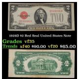 1928D $2 Red Seal United States Note Grades vf++