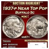 1937-p Buffalo Nickel Near Top Pop 5c ms67+ SEGS