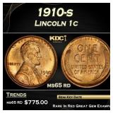 1910-s Lincoln Cent 1c Grades ms65 rd
