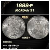 1888-p Morgan Dollar $1 Grades ms65+
