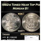 1882-s Morgan Dollar Toned Near Top Pop $1 ms67+ S
