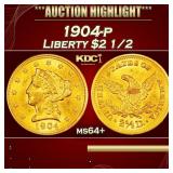 1904-p Gold Liberty Quarter Eagle $2 1/2 ms64+ SEG