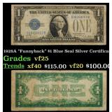 1928A $1 Blue Seal Silver Certificate "Funnyback"