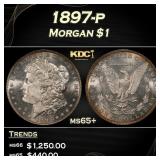 1897-p Morgan Dollar $1 Grades ms65+