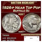 1926-p Buffalo Nickel Near Top Pop 5c ms67+ SEGS