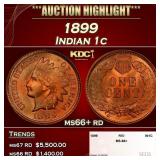 1899 Indian Cent . 1c ms66+ rd SEGS