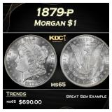 1879-p Morgan Dollar $1 Grades ms65
