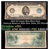 1914 $5 Large Size Blue Seal Federal Reserve Note