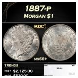 1887-p Morgan Dollar $1 ms66+ SEGS