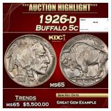 1926-d Buffalo Nickel 5c ms65 SEGS