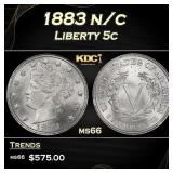 1883 n/c Liberty Nickel 5c Grades ms66