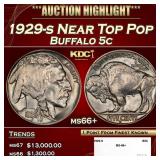 1929-s Buffalo Nickel Near Top Pop 5c ms66+ SEGS