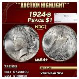 1924-s Peace Dollar $1 ms64+ SEGS