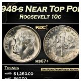 1948-s Roosevelt Dime Near Top Pop 10c ms67+ SEGS