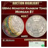 CACG 1884-o Morgan Dollar Mosnter Rainbow Toned $1